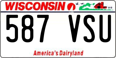 WI license plate 587VSU