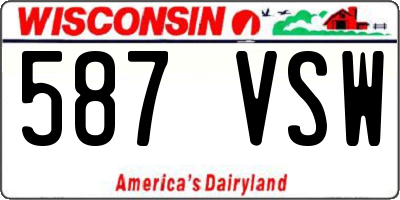 WI license plate 587VSW