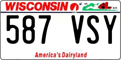 WI license plate 587VSY