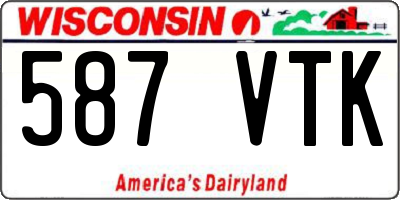 WI license plate 587VTK