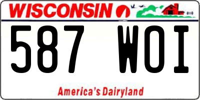WI license plate 587WOI