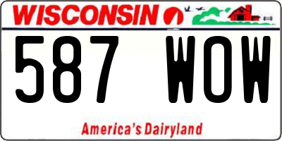 WI license plate 587WOW