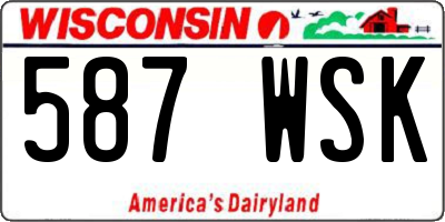WI license plate 587WSK