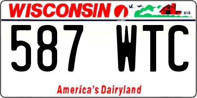 WI license plate 587WTC