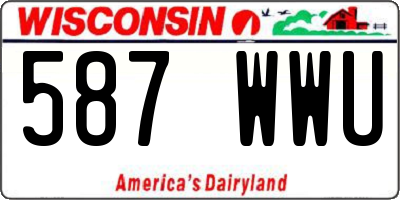 WI license plate 587WWU