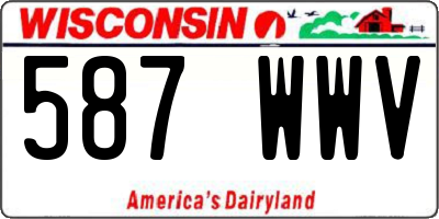 WI license plate 587WWV