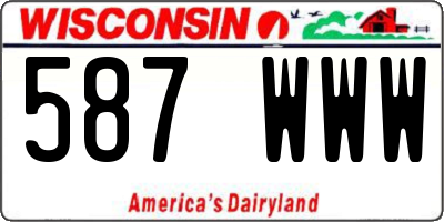 WI license plate 587WWW