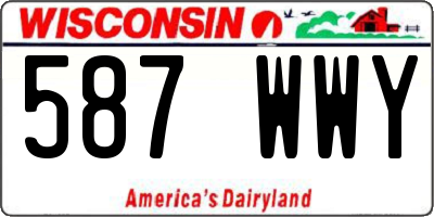 WI license plate 587WWY