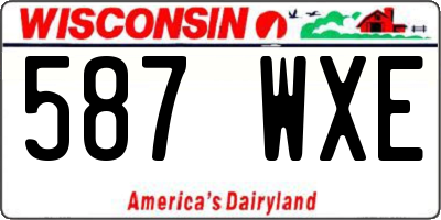 WI license plate 587WXE