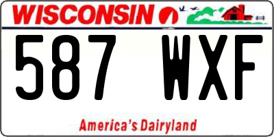 WI license plate 587WXF