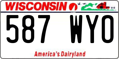 WI license plate 587WYO