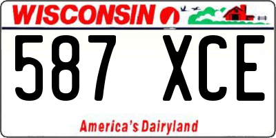 WI license plate 587XCE