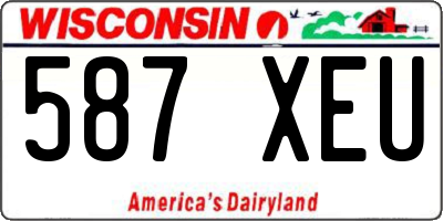 WI license plate 587XEU