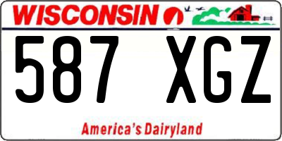 WI license plate 587XGZ