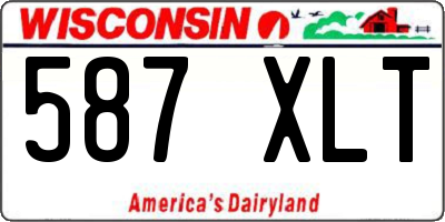 WI license plate 587XLT
