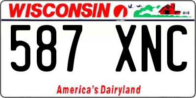 WI license plate 587XNC