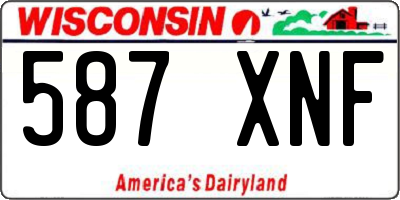 WI license plate 587XNF