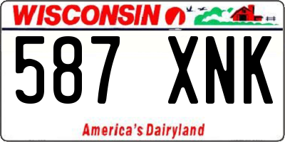 WI license plate 587XNK
