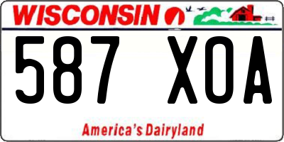 WI license plate 587XOA
