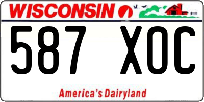 WI license plate 587XOC