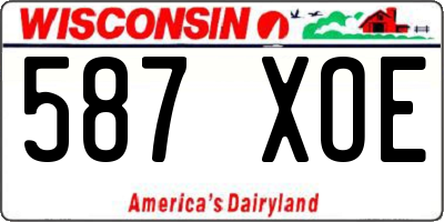 WI license plate 587XOE