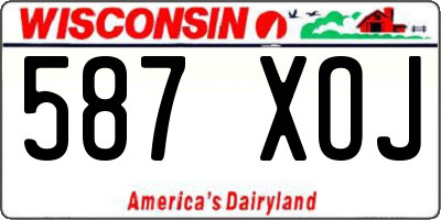 WI license plate 587XOJ