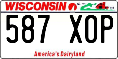 WI license plate 587XOP