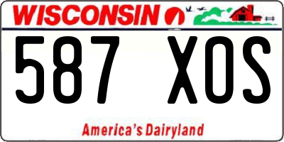 WI license plate 587XOS