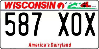 WI license plate 587XOX