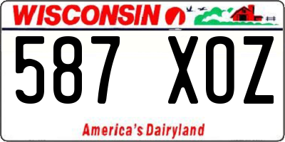 WI license plate 587XOZ