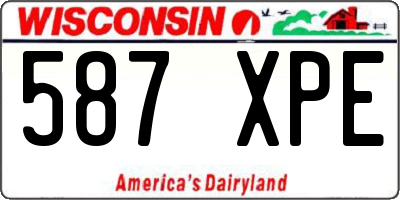WI license plate 587XPE