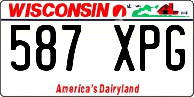 WI license plate 587XPG