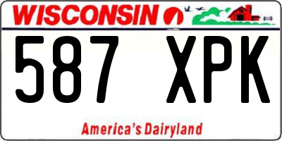 WI license plate 587XPK