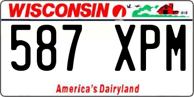 WI license plate 587XPM