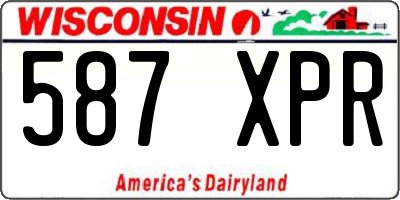 WI license plate 587XPR