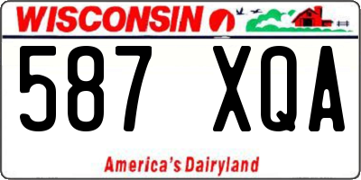WI license plate 587XQA