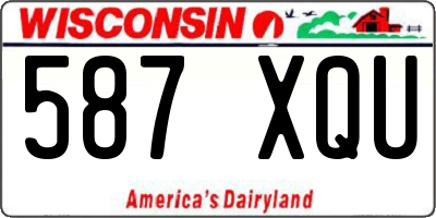 WI license plate 587XQU