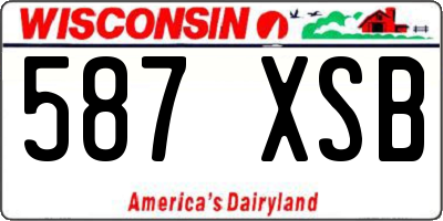WI license plate 587XSB