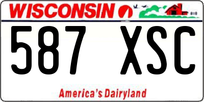 WI license plate 587XSC