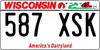 WI license plate 587XSK