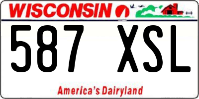 WI license plate 587XSL