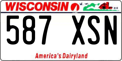 WI license plate 587XSN