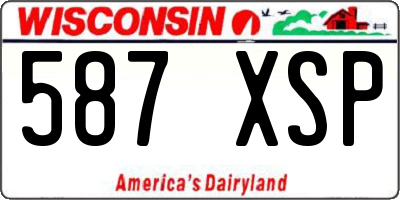 WI license plate 587XSP