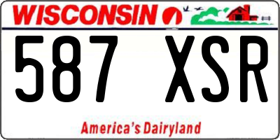 WI license plate 587XSR