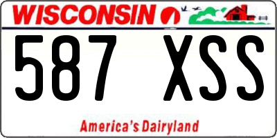 WI license plate 587XSS