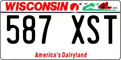 WI license plate 587XST