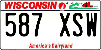 WI license plate 587XSW