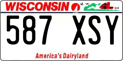 WI license plate 587XSY