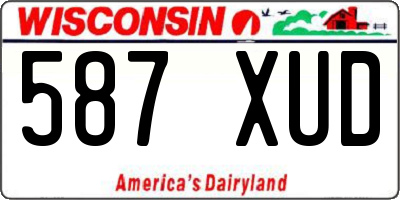 WI license plate 587XUD