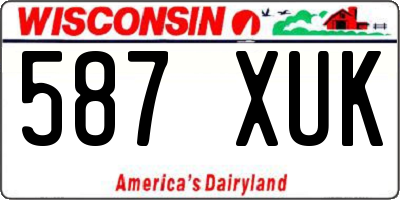 WI license plate 587XUK
